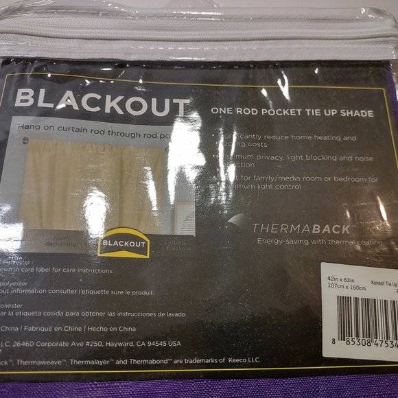 NEW Eclipse Kendall Blackout Balloon Tie Up Shade Curtain Thermaback  Purple - Picture 4 of 4